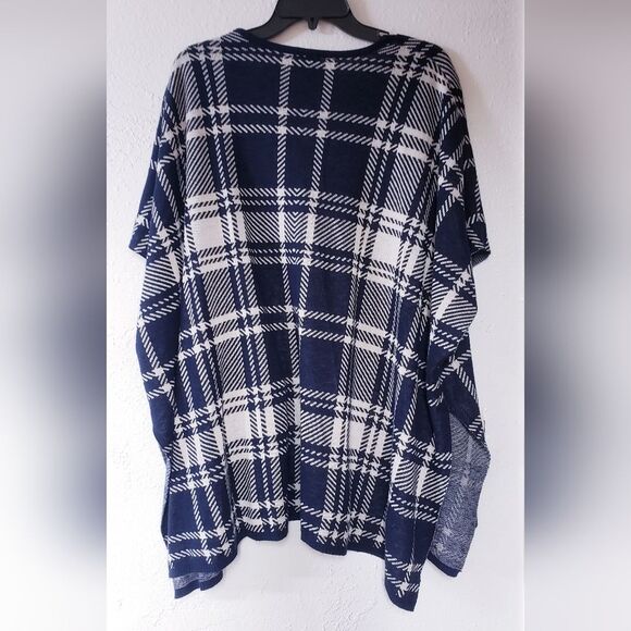 Torrid Made in USA Navy and Tan Plaid Open SS Cardigan Size 12-16 - Picture 3 of 8